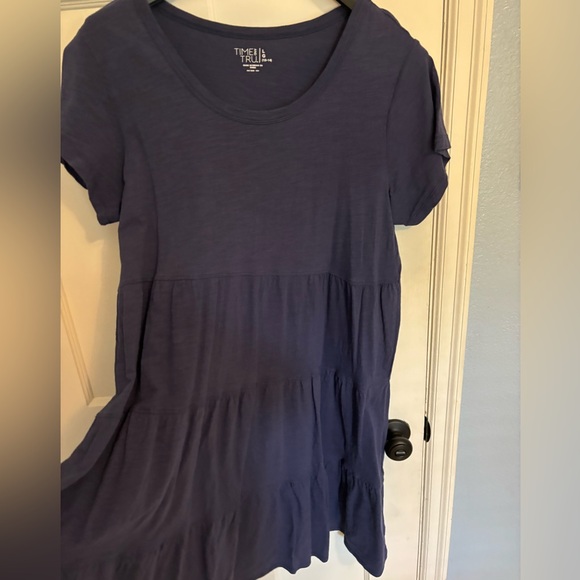 Time and Tru Size Large Blue Tiered cotton summer dress - Picture 2 of 5